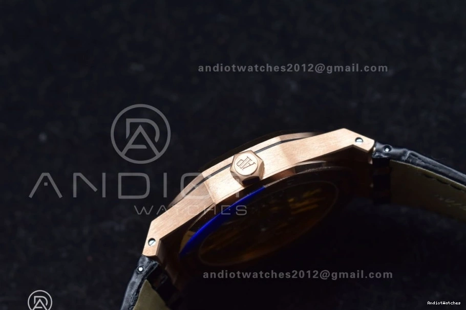 Super APSF Edition 1:1 RG 15400 41mm Oak Black Royal on Clone 1042 SA3120 Leather WaterResistant Black V Strap Textured Best Dial 0317